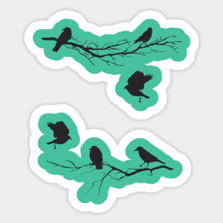 Crows On Branches Sticker